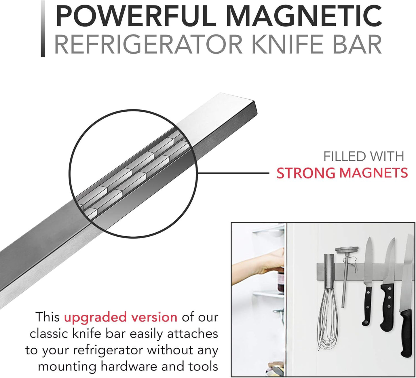 Modern Innovations™ 14-Inch Magnetic Knife and Tools Holder for a Clutter-Free Kitchen 2