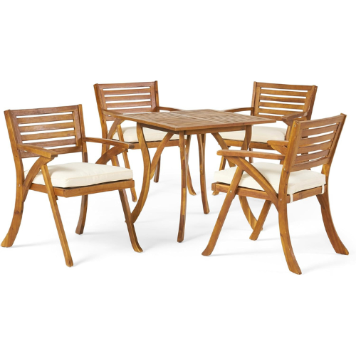 Sophia™ - Teak Acacia 5-Piece Outdoor Dining Set with Cushions