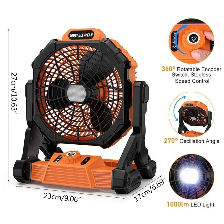 Vimora™ Solar Rechargeable LED Outdoor Camping Fan