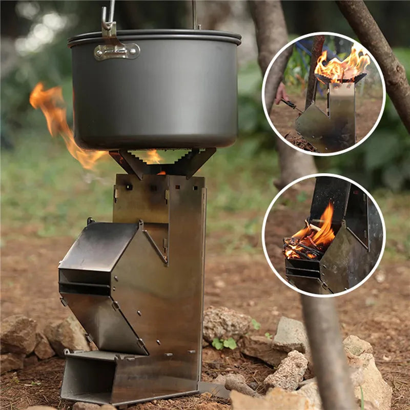 Vimora™ Stainless Steel Outdoor Firewood Stove