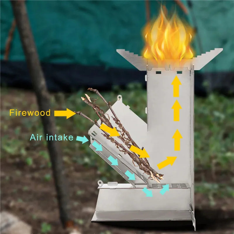 Vimora™ Stainless Steel Outdoor Firewood Stove