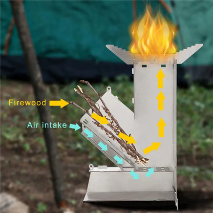 Vimora™ Stainless Steel Outdoor Firewood Stove