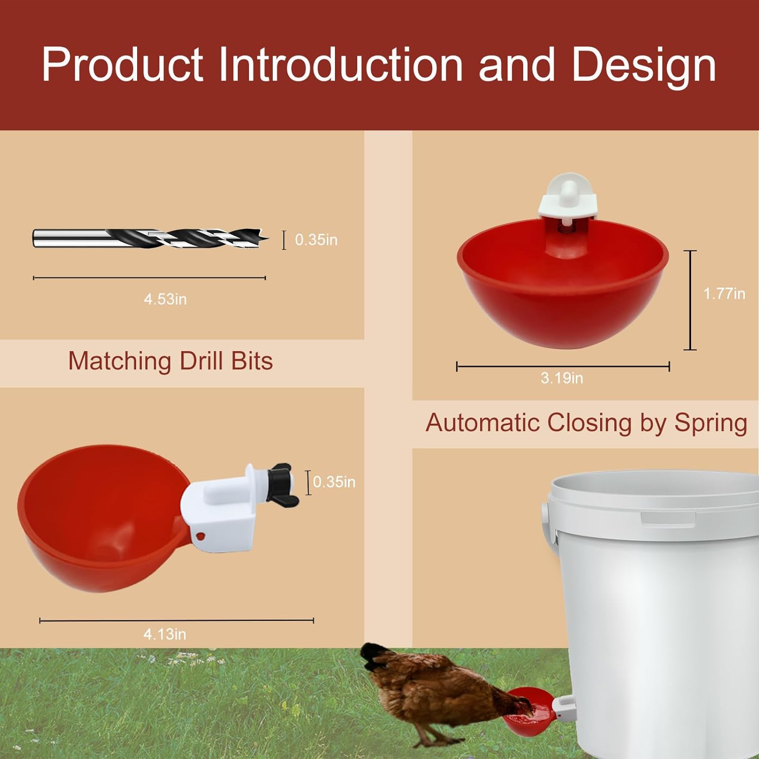 PoultryPro™ 10 Pcs Chicken Waterer - Effortless Hydration for Your Birds 6