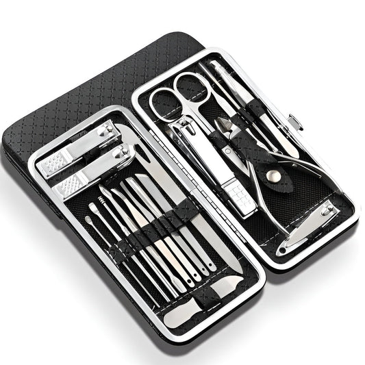 Premium 19-in-1 Stainless Steel Manicure Set for Perfect Nail Care