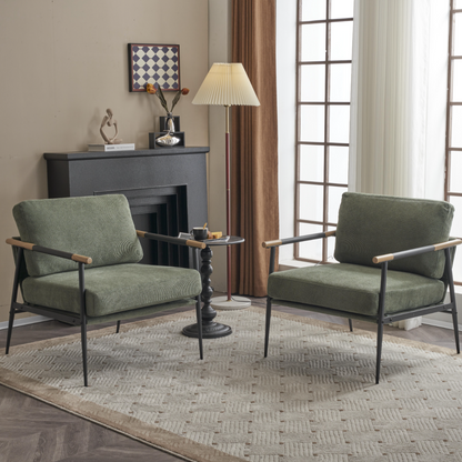 Vimora™ - Modern Chenille Fabric Accent Chair with Metal Frame in Green