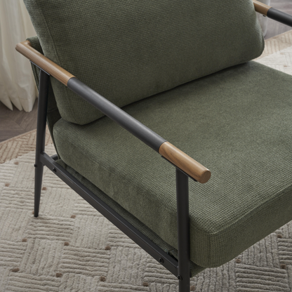 Vimora™ - Modern Chenille Fabric Accent Chair with Metal Frame in Green