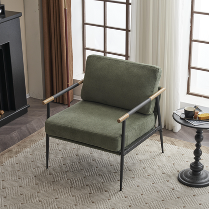 Vimora™ - Modern Chenille Fabric Accent Chair with Metal Frame in Green