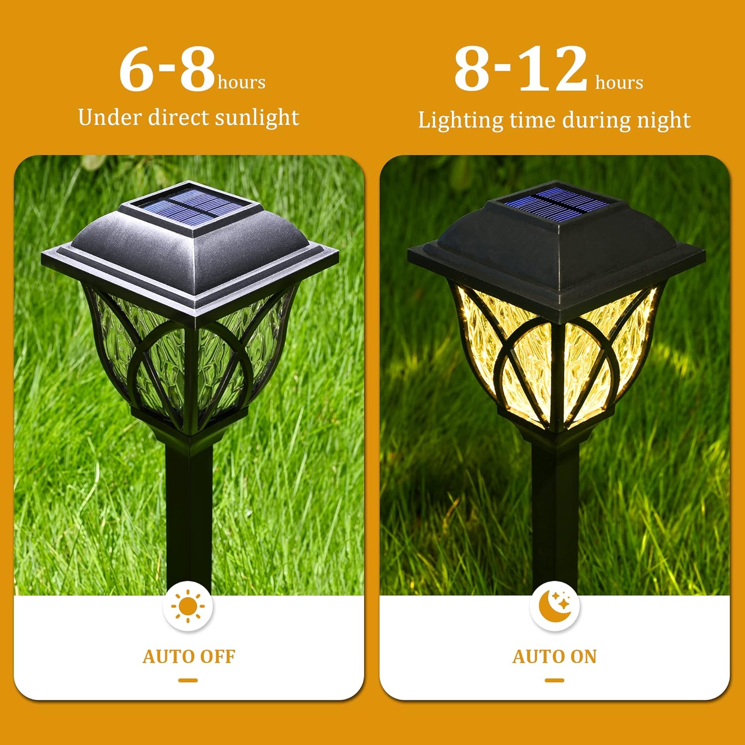 SolarGlow™ 6 Pack LED Solar Pathway Lights for Gardens and Pathways 3