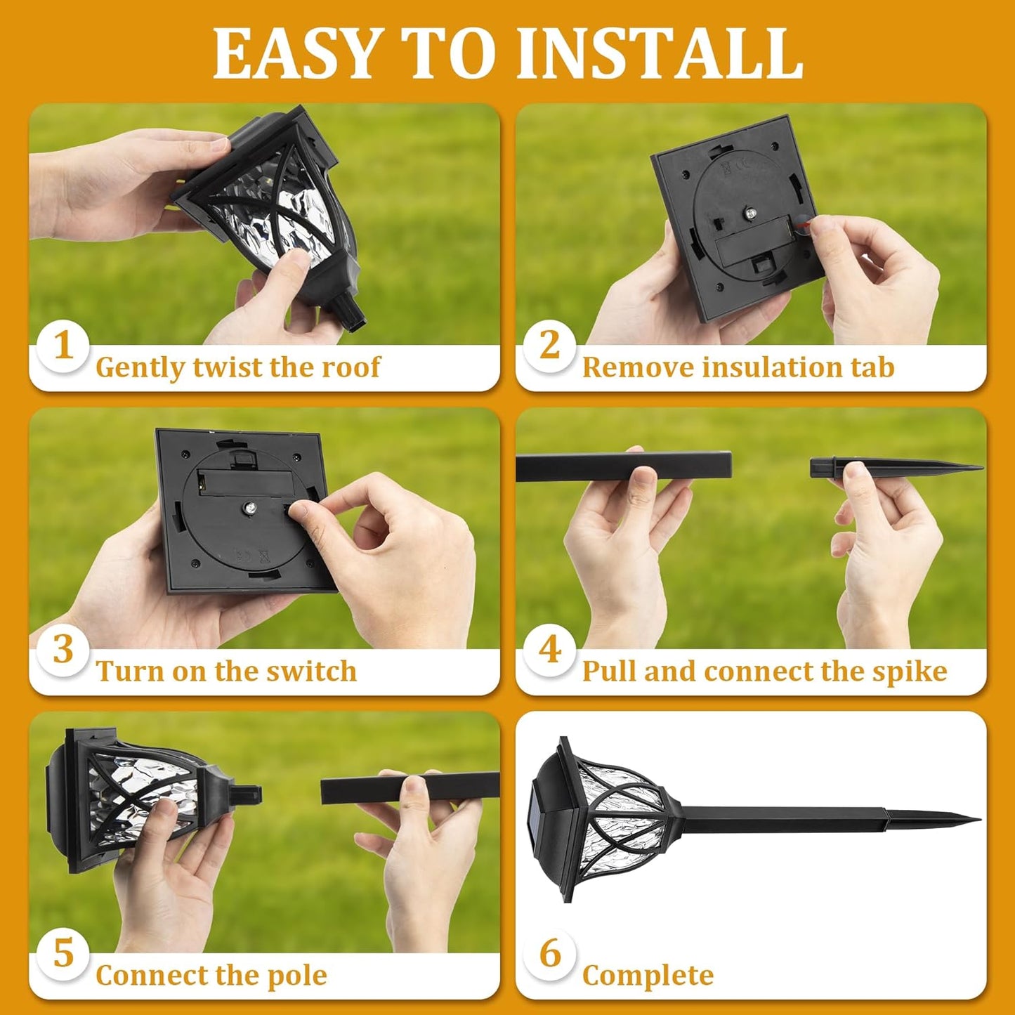 SolarGlow™ 6 Pack LED Solar Pathway Lights for Gardens and Pathways 5