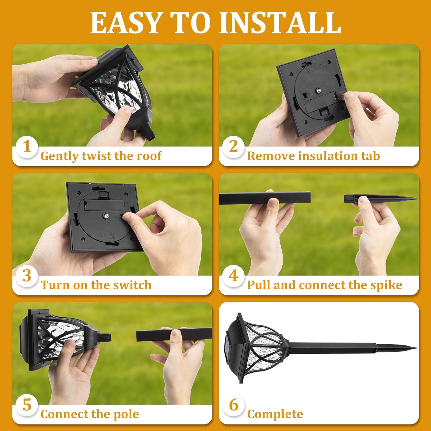 SolarGlow™ 6 Pack LED Solar Pathway Lights for Gardens and Pathways 5