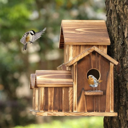 SongbirdHaven™ Handmade Wooden Birdhouse for Garden Lovers - 6 Entrances 3