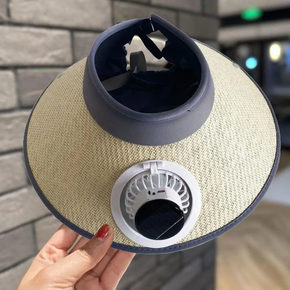 SunBreeze™ Wide Brim Straw Hat for Women with Solar-Powered Fan for Outdoor Comfort 6