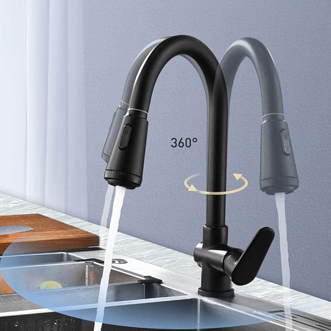 SwiftFlow™ Kitchen Faucet with Sprayer - Modern Pull-Out Design for Effortless Cleaning 2