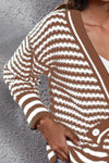 Striped V-Neck Knit Top