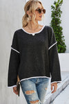 Angel Wings Round Neck Dropped Shoulder Sweater