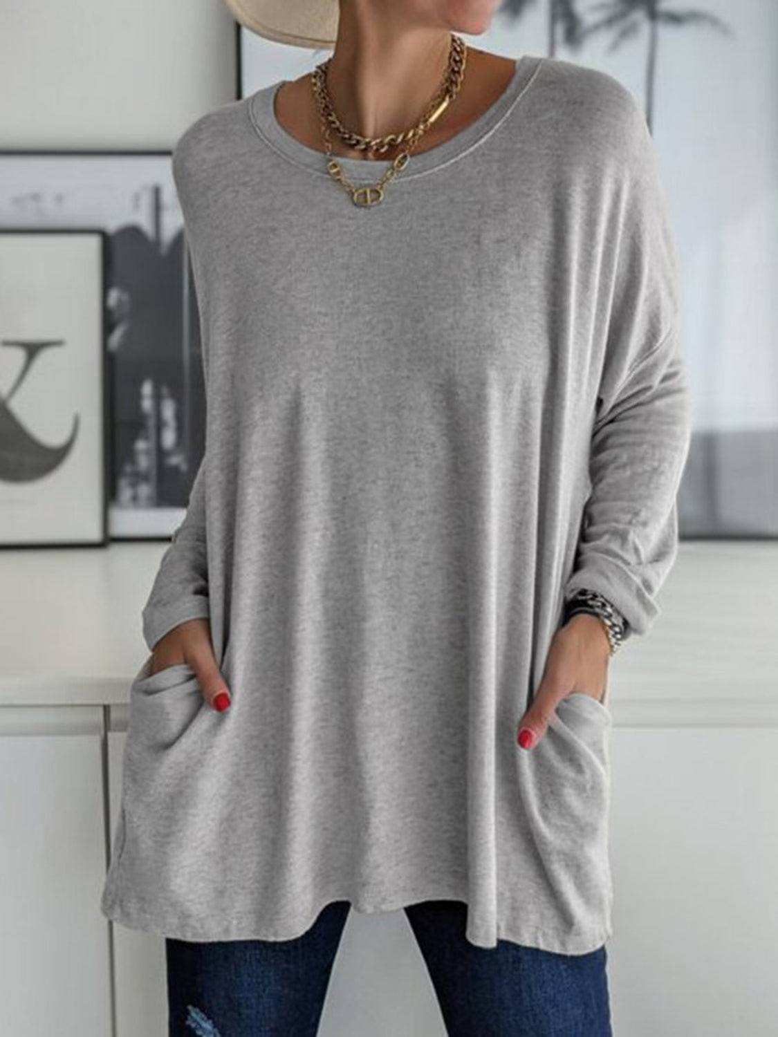 Full Size Round Neck Long Sleeve T-Shirt